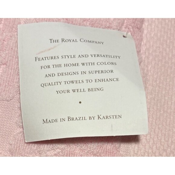 The Royal Company by Karsten 2 Luxury Pink Jacquard Bath Towels 50 x 30" Thick - Picture 5 of 11